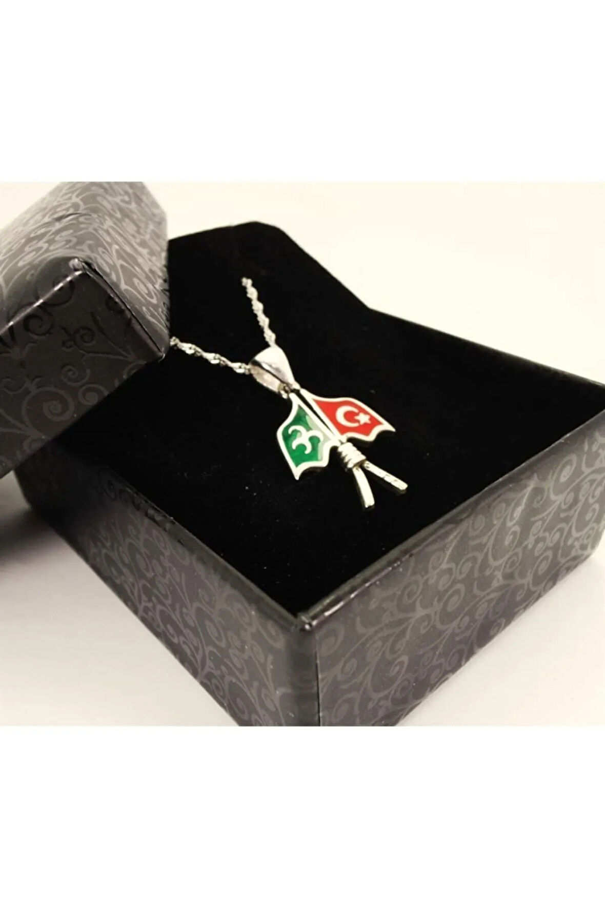 Kadın Gümüş Kolye - Osmanlı Ve Ay Yıldız Sancaklı Gümüş Kolye