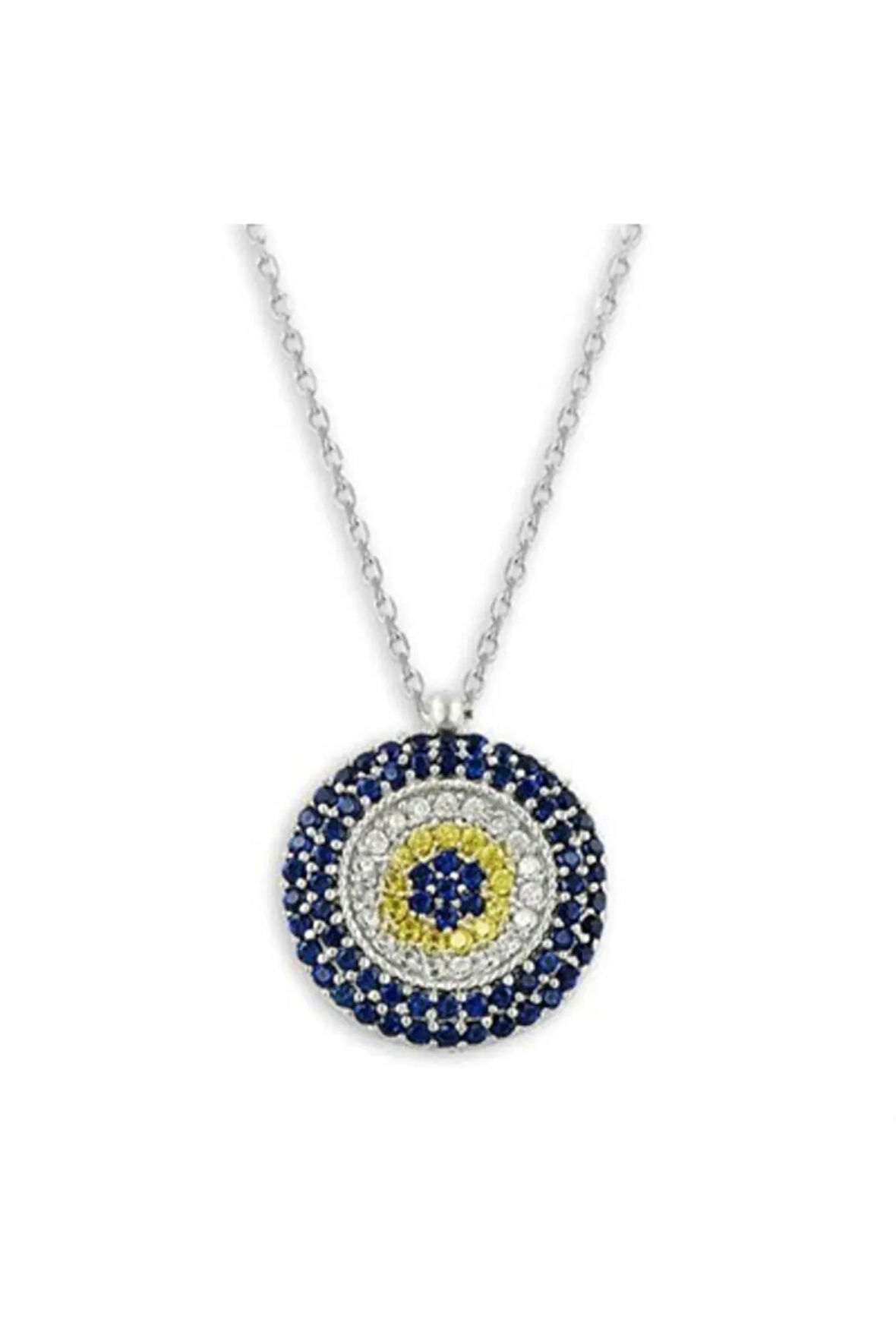 Nazar Boncuklu Göz Kadın Gümüş Kolye