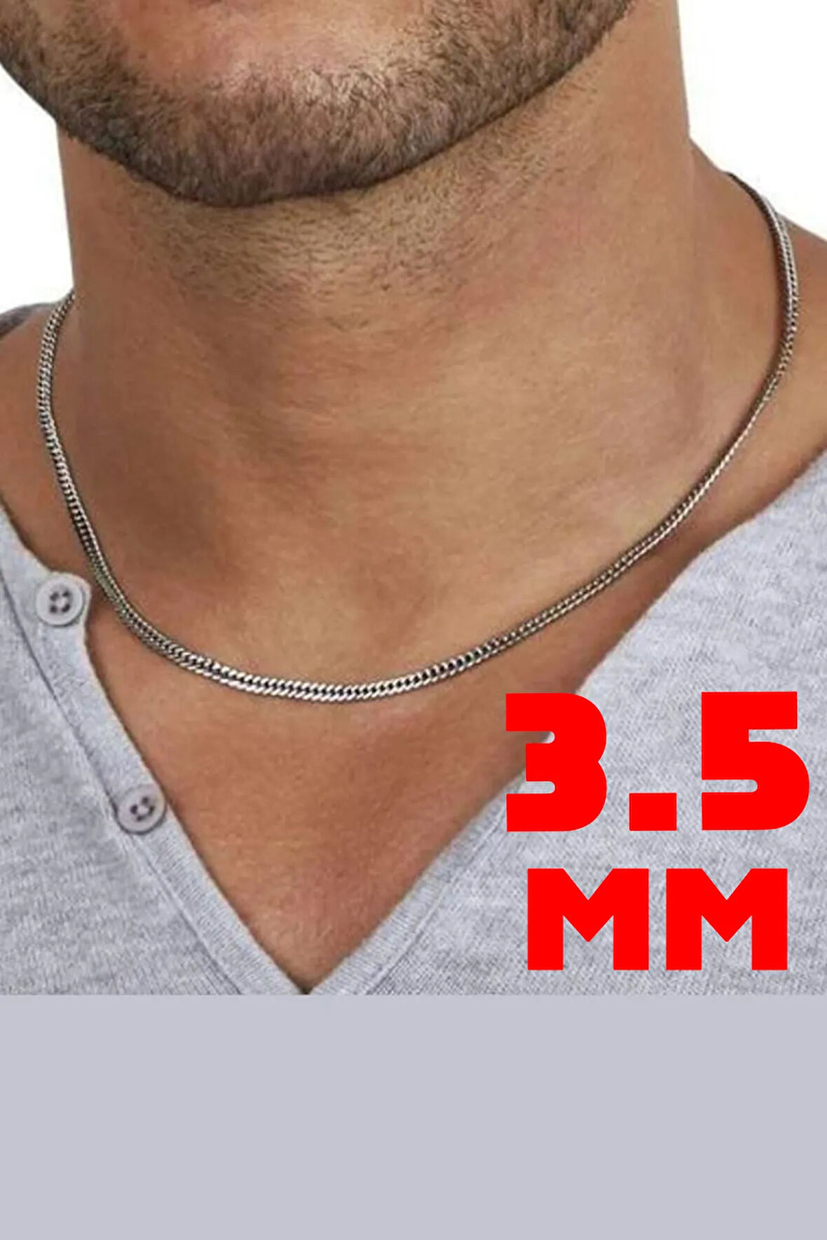 3.5mm Gurmet Model 925 Ayar Gümüş Erkek Kolye Zincir 2472532776430