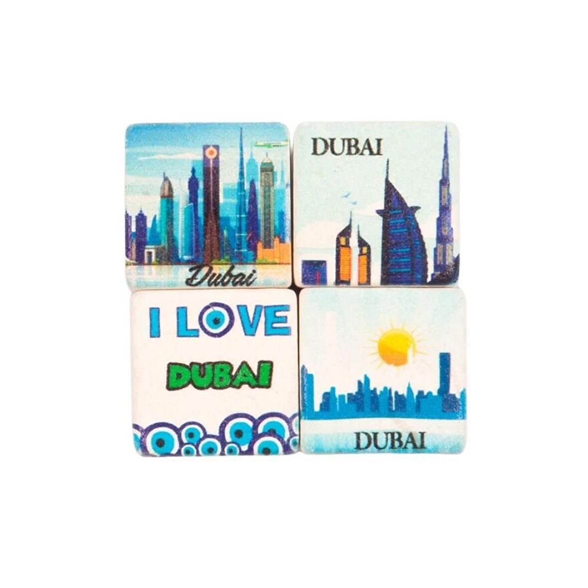 Dubai Temalı Dörtlü Taş Magnet