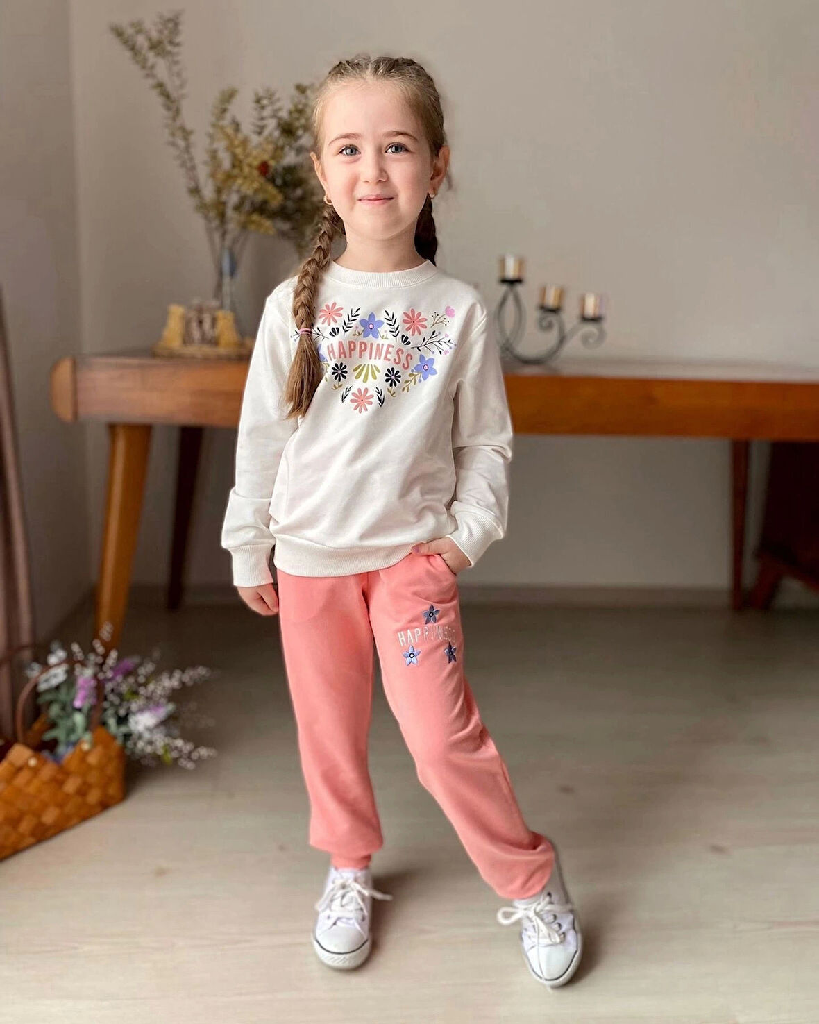 HAPPINESS ÇİÇEKLİ KIZ TAKIM