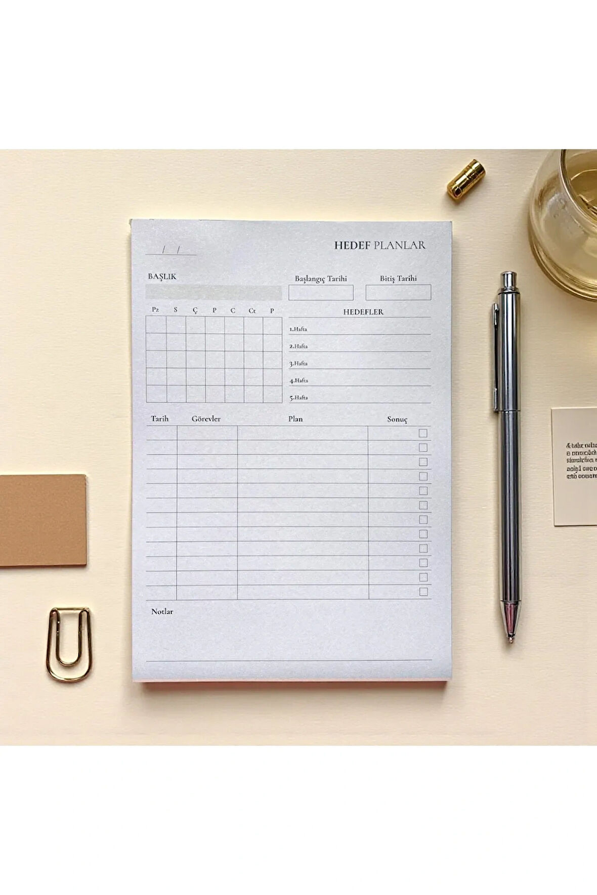 Tarihsiz Masaüstü Planlayıcı Set, 10 Çeşit, Kullan-at Planner - Hedef Planlar