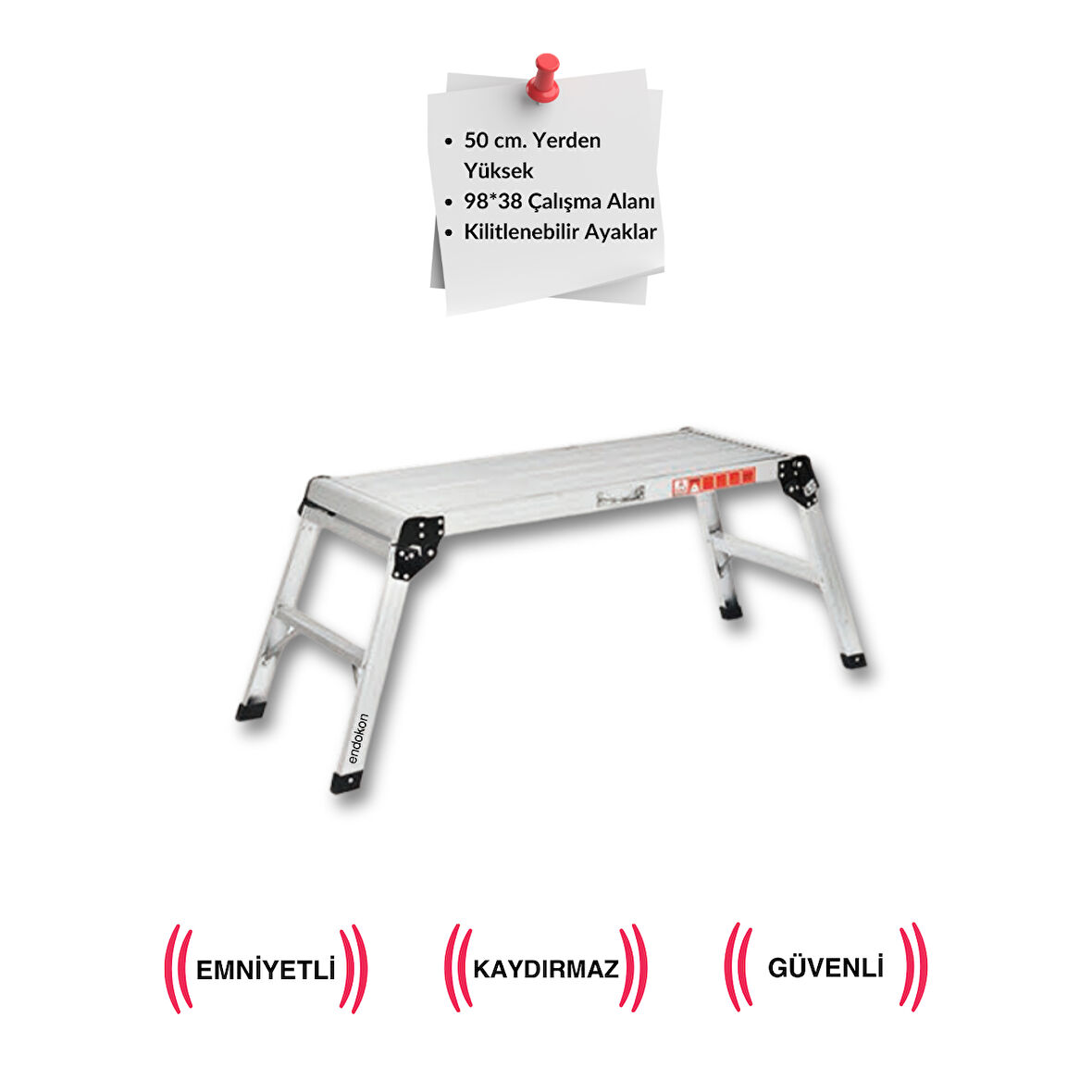 98-38-50 cm Katlanır Alüminyum İş Platformu