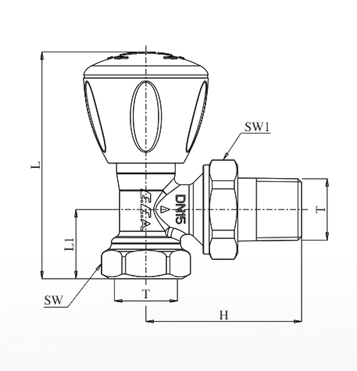 Eca Rv3 1/2 Köşe Radyatör Valfi Petek Havlupan Vanası 602120641