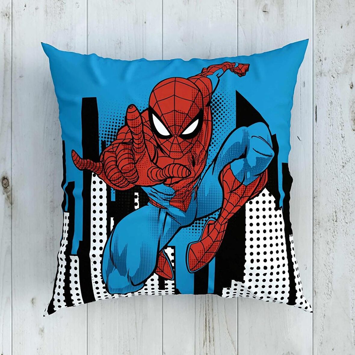 Disney Spiderman City Pamuk Lisanslı Kırlent