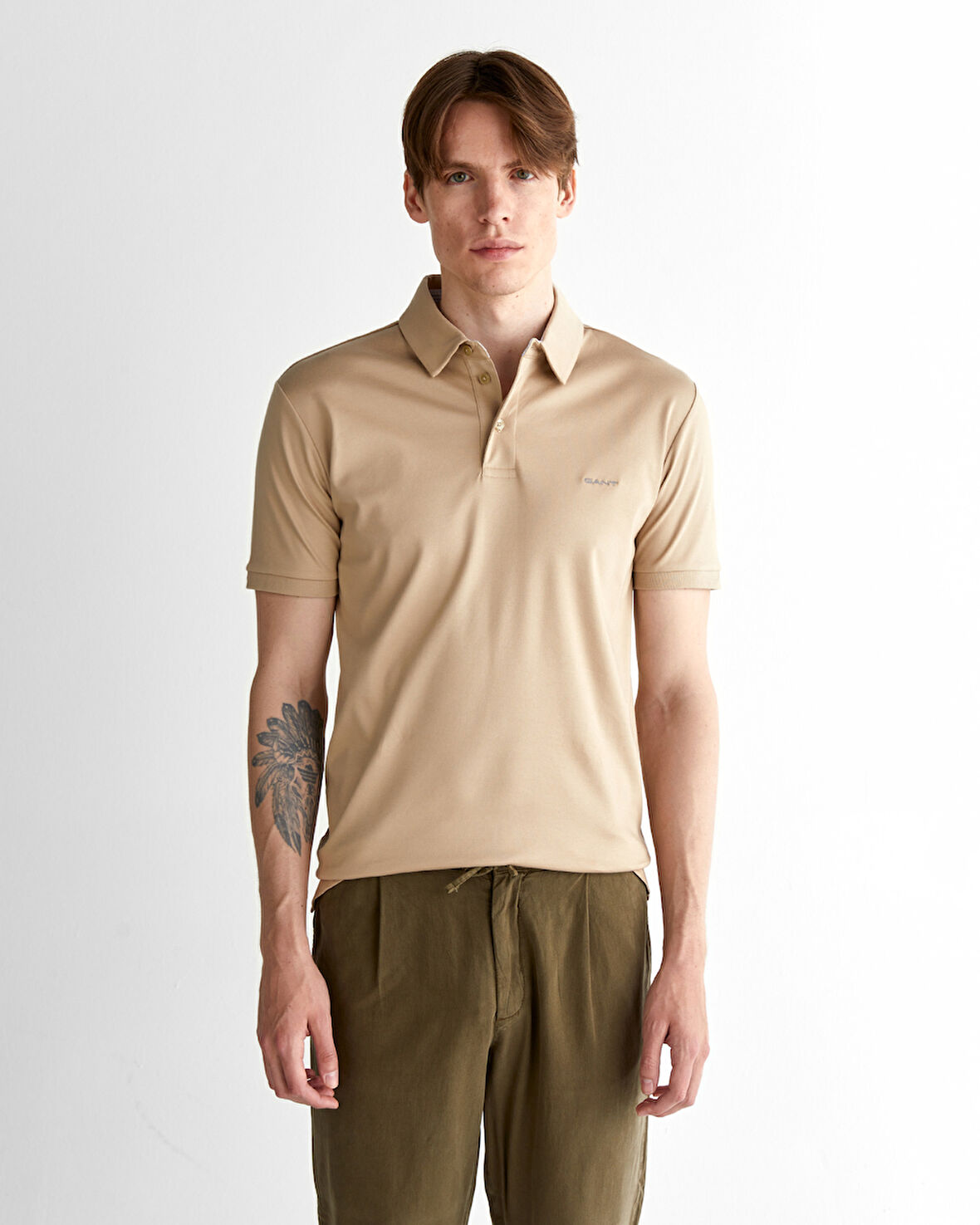 GANT Erkek Bej Slim Fit Polo
