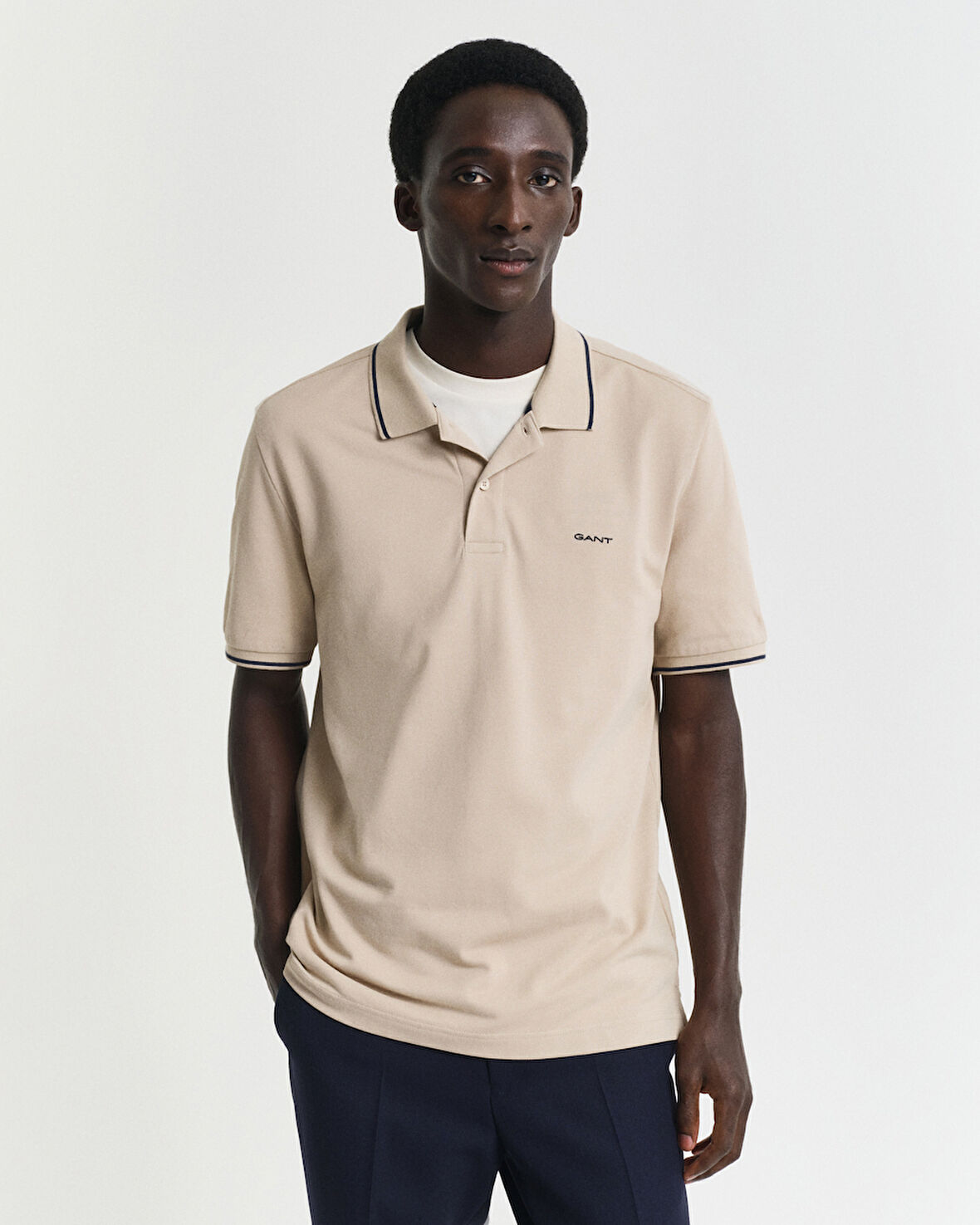 GANT Erkek Bej Regular Fit Polo