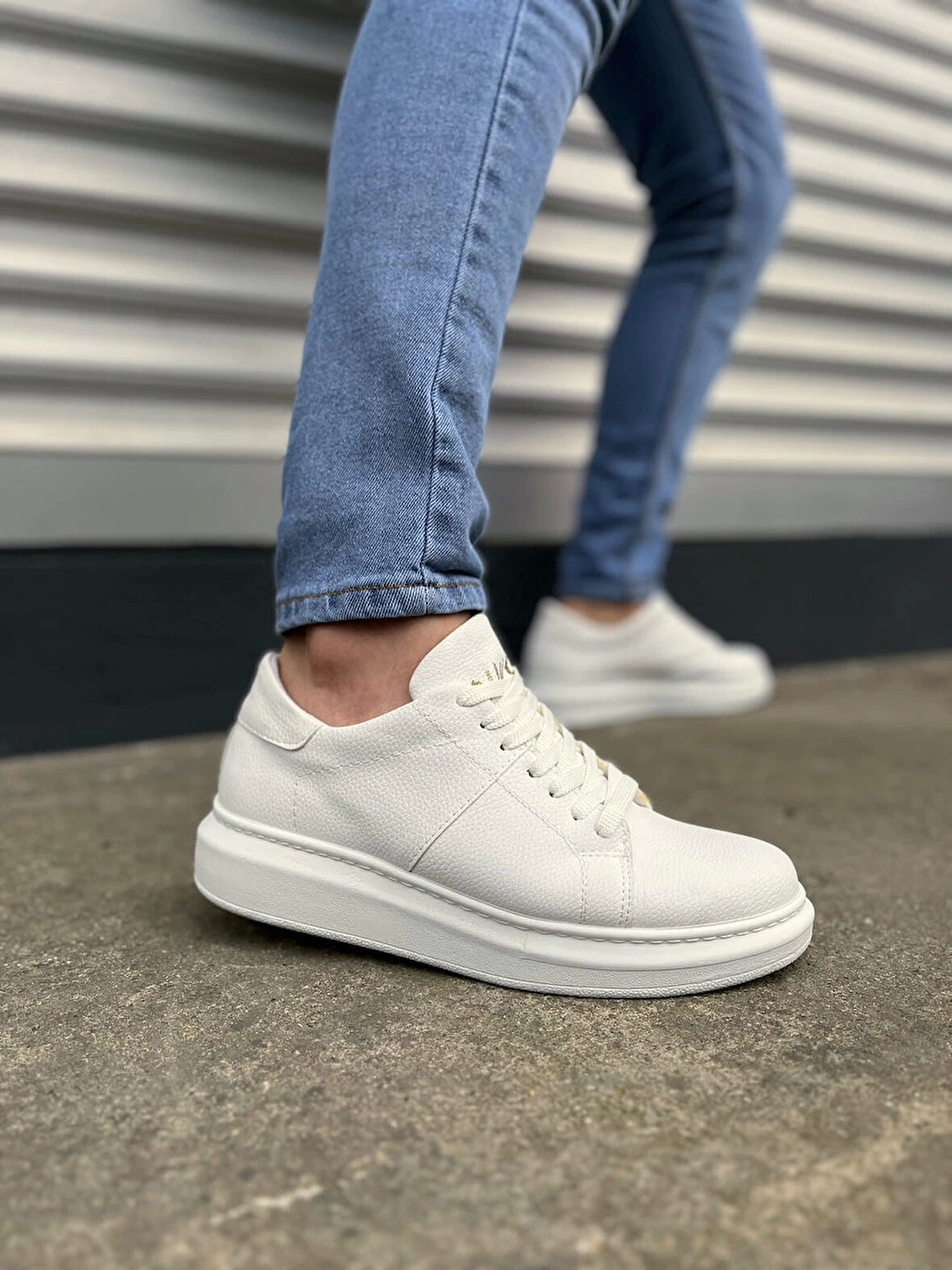 Tb151 Boost Bağcıklı Cilt Erkek Günlük Sneaker Ayakkabı Cbt - Beyaz