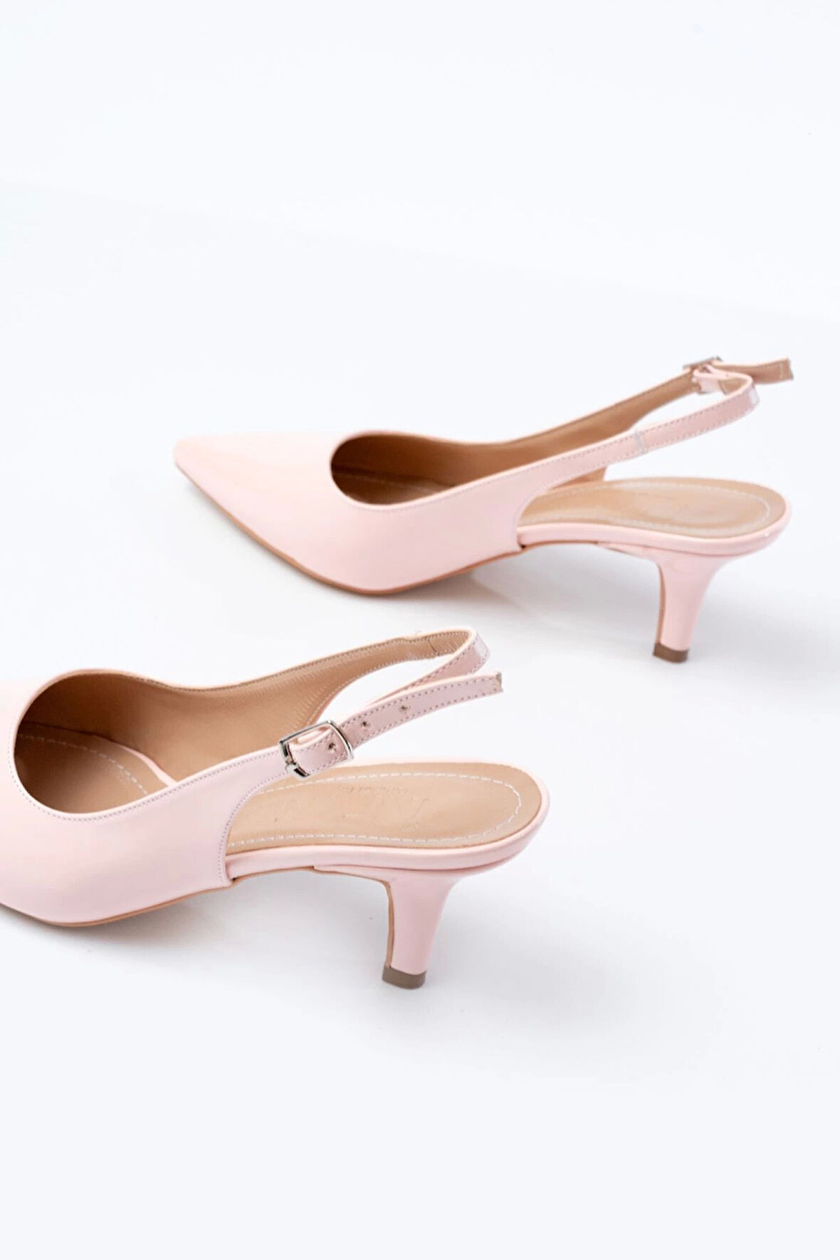ST-1152 Pembe Rugan Günlük 7 cm Topuklu Kadın Ayakkabı