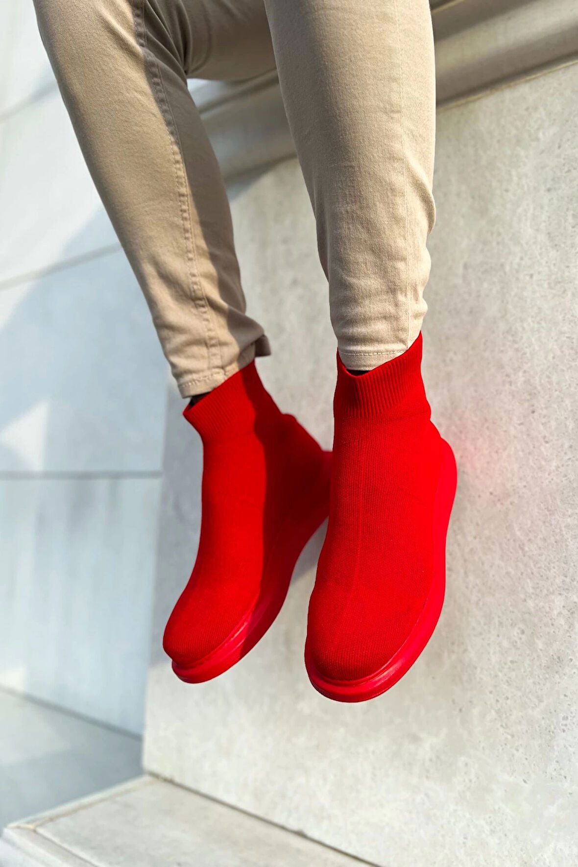 TB207 TRT Maglieria-T Erkek Ayakkabı KIRMIZI