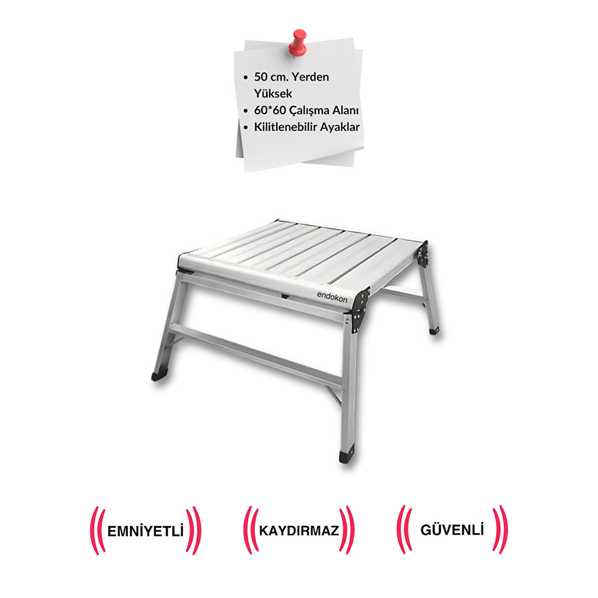 60-60-50 cm Katlanır Alüminyum İş Platformu