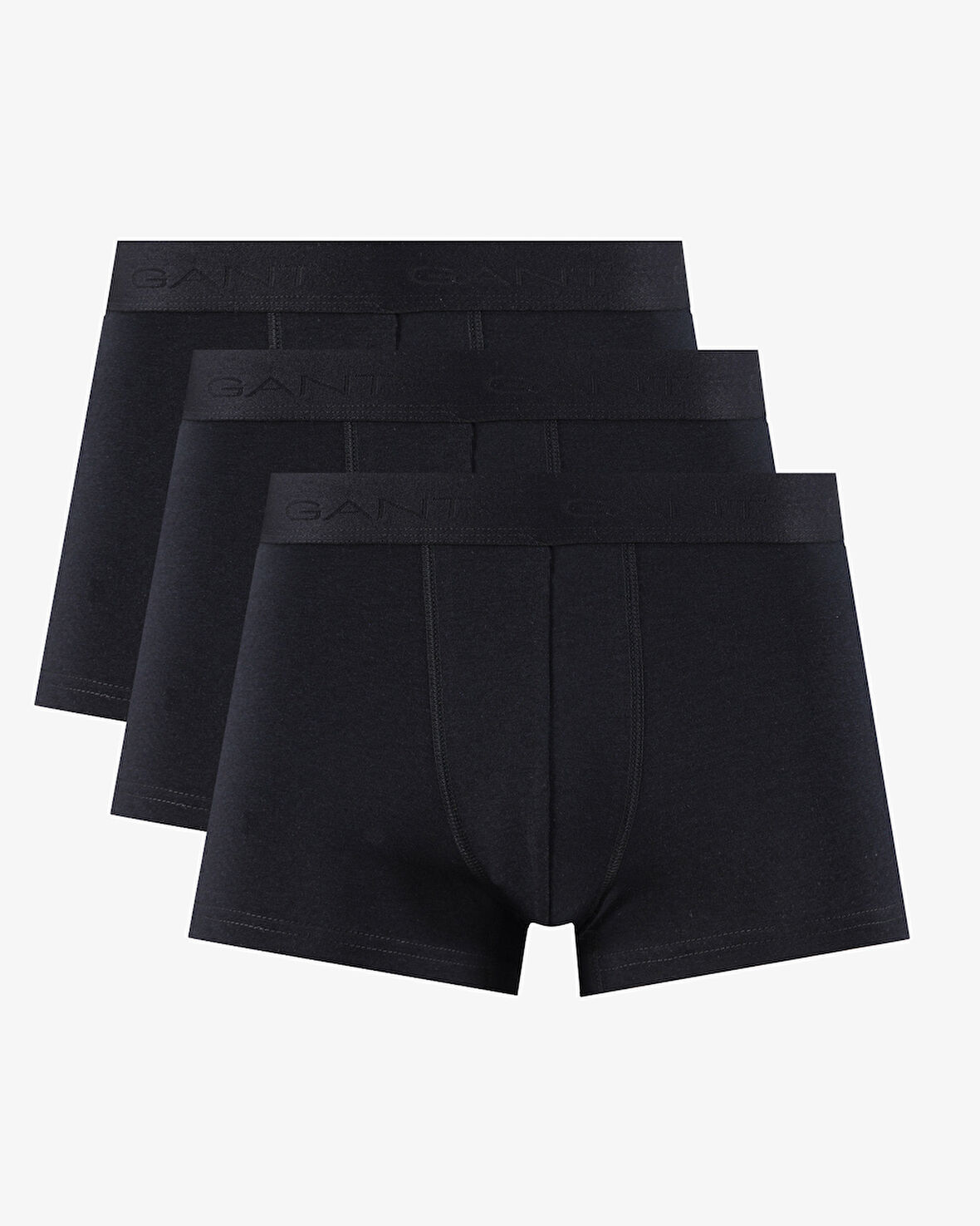 GANT Erkek Siyah Slim Fit 3'lü Logolu Boxer