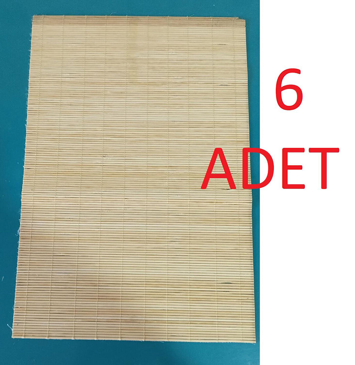 6 Adet Bambu Lüx Dekoratif Katlanır Amerikan Servis 30x42 Cm KREM