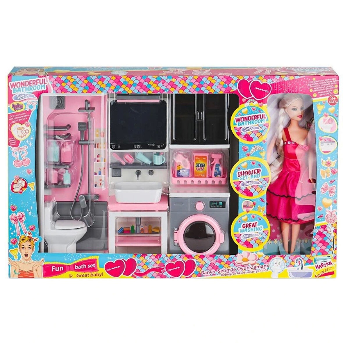 Nessiworld OYD-02393 Bebek ile Banyo Seti Oyun Zamanı -Oydaş Oyuncak