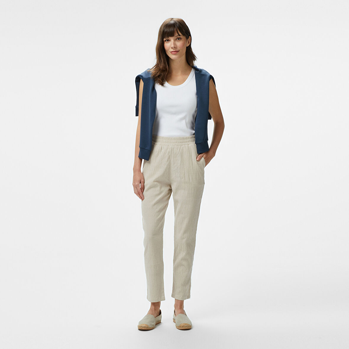 Nautica Kadın Bej Regular Fit Pantolon