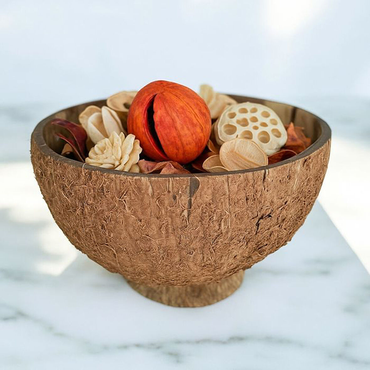 Uretti - Okay 5711 5476 El Yapımı Gerçek Hindistan Cevizi Kase / Doğal Dekoratif Tabak
