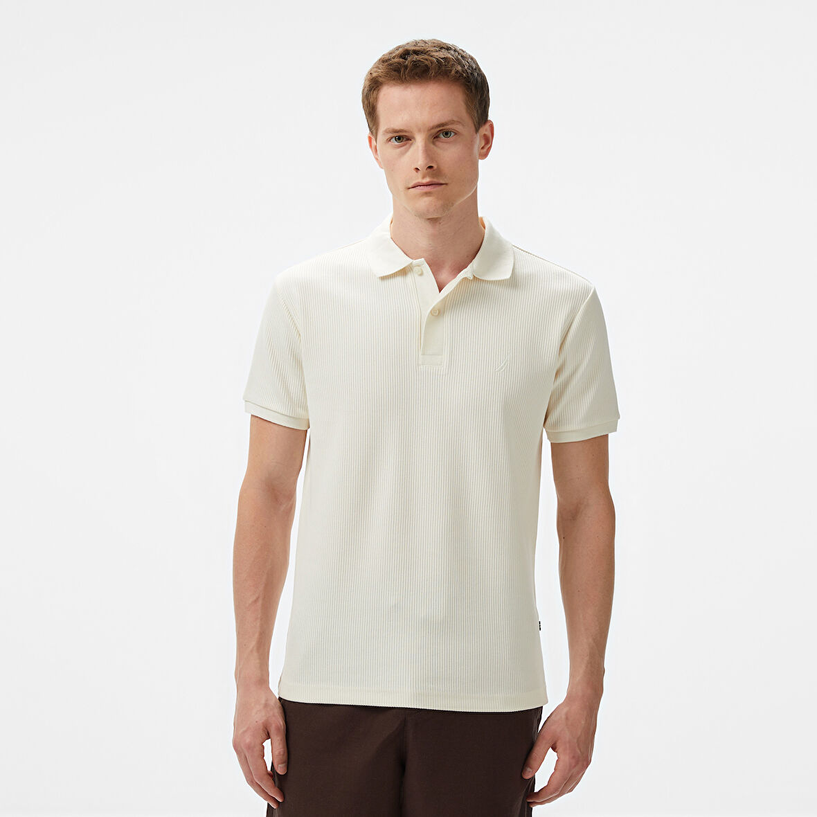 Nautica Erkek Ekru Slim Fit Polo Yaka T-Shirt