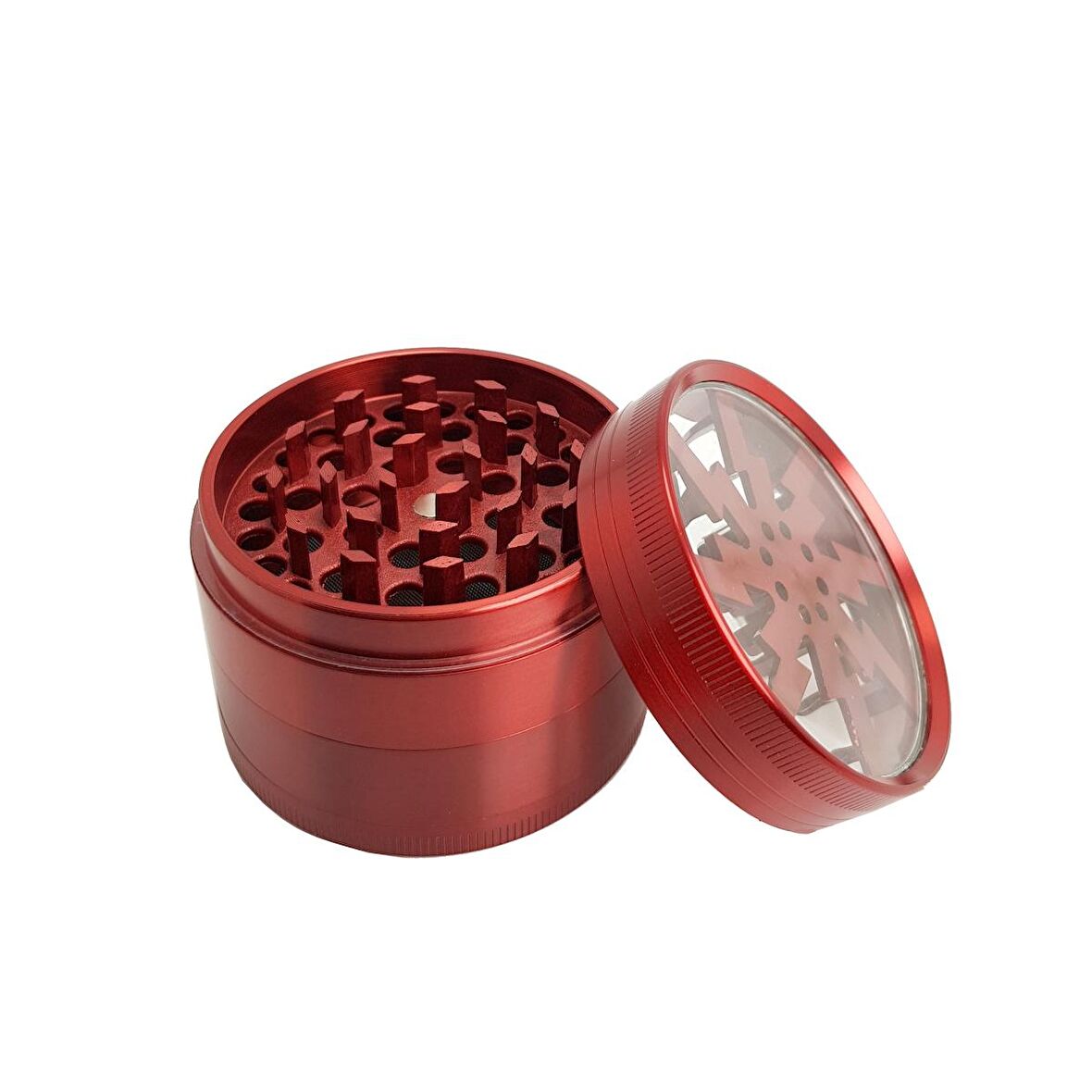 Kırmızı 63 mm. Tütün Baharat Herbal Öğütücüsü Parçalayıcı pt55krx