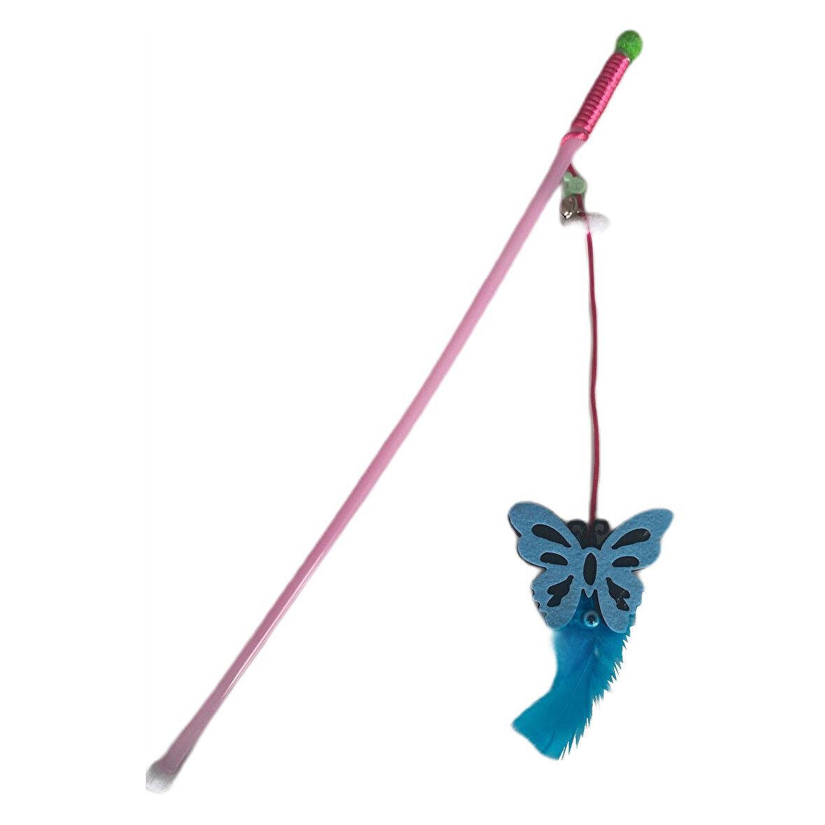 Markapet Plastik Saplı Kedi Oltası Kelebek Karışık Renk 42 cm