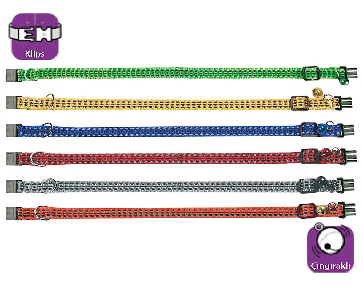 Karlie Kedi Tasma Çing. 25-35Cm Karişik Renkli