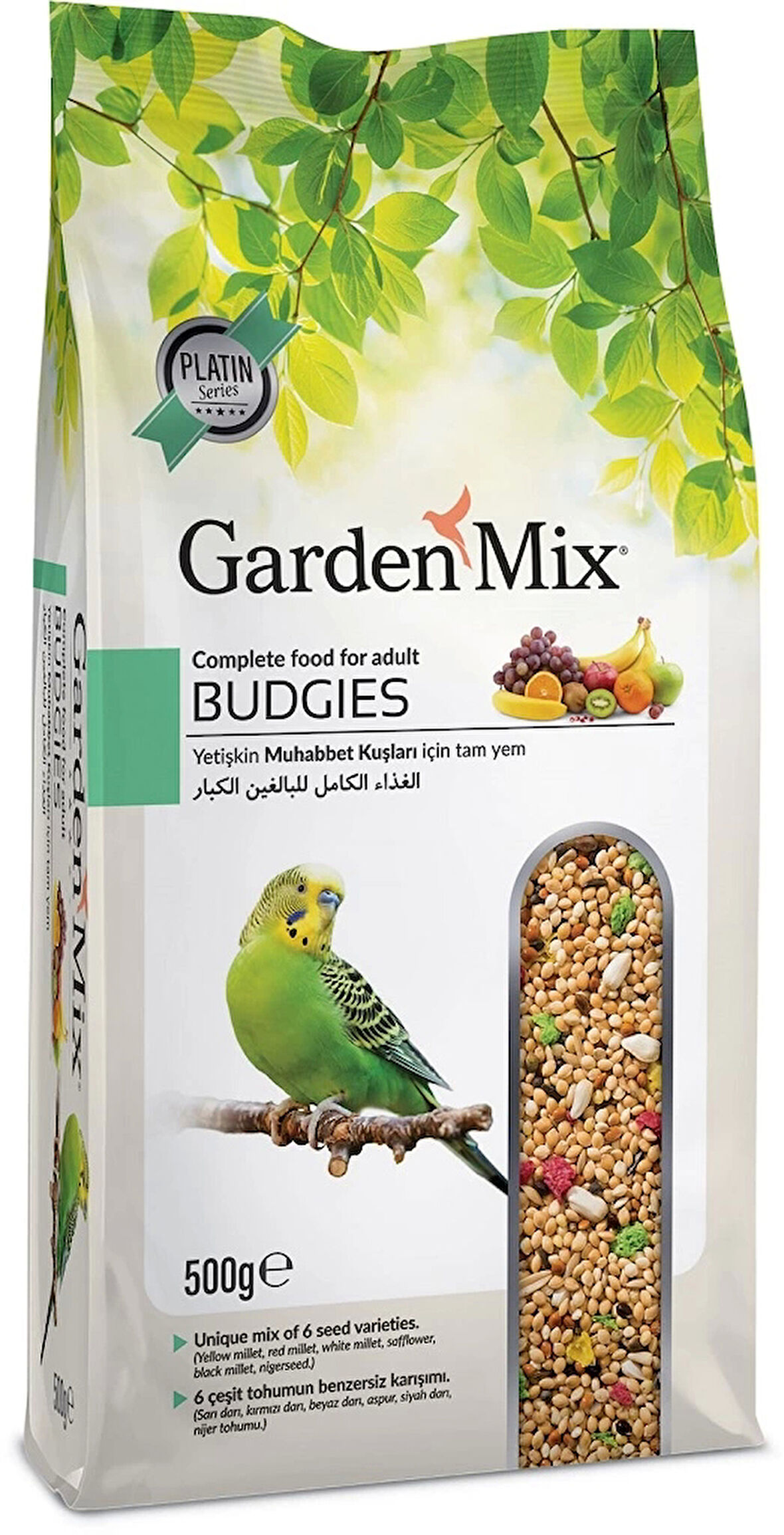Gardenmix Platin Seri Vitaminli Meyveli Muhabbet Kuşu Yemi 500 gr
