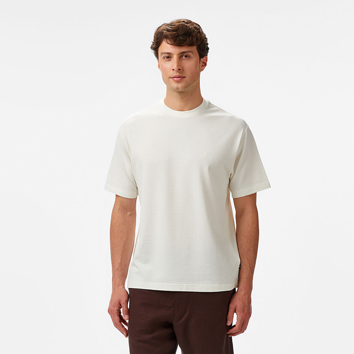 Nautica Erkek Krem Comfort Fit T-Shirt