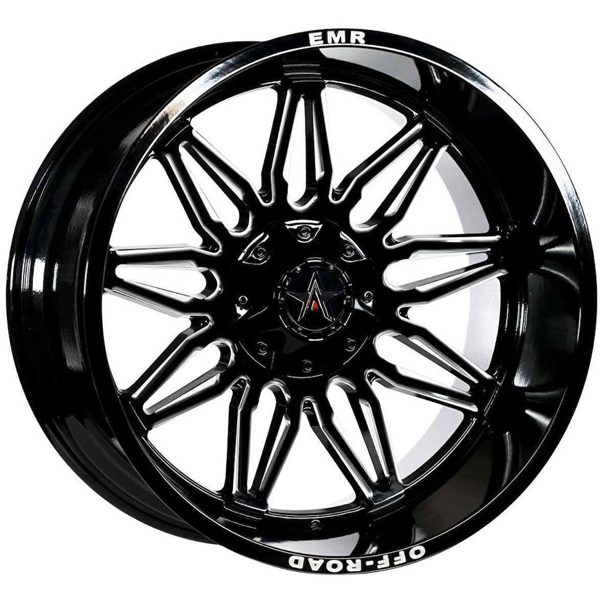 EMR-633-02 12.0x20"-6x139.7 ET-44 106,1 Glossy Black Milling Jant (4 Adet)