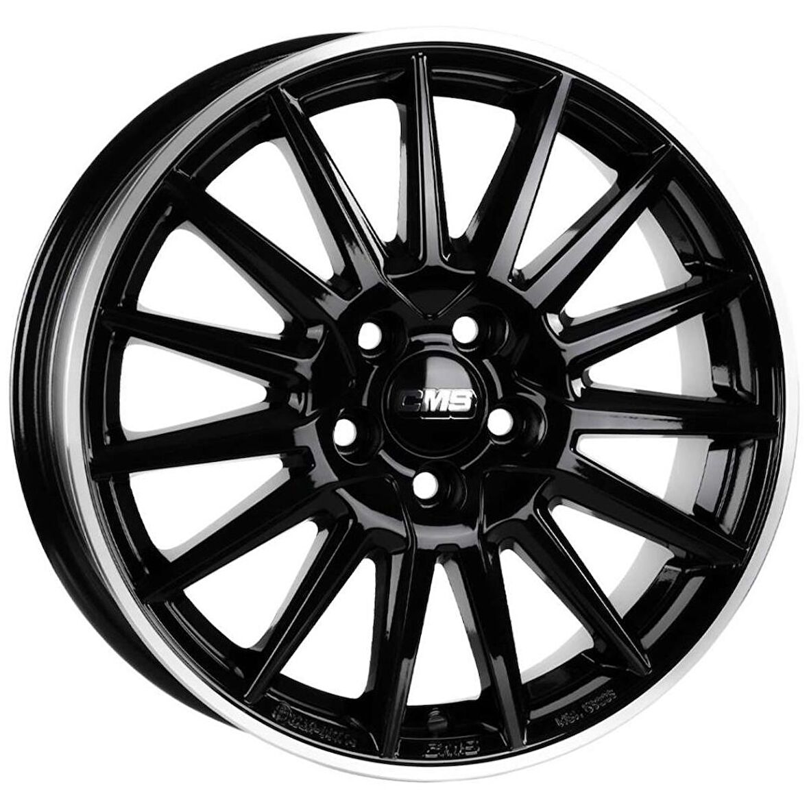 CMS-1264-01 6.0x15"-4x100 ET40 60.1 Diamond Rim Black Gloss Jant (4 Adet)