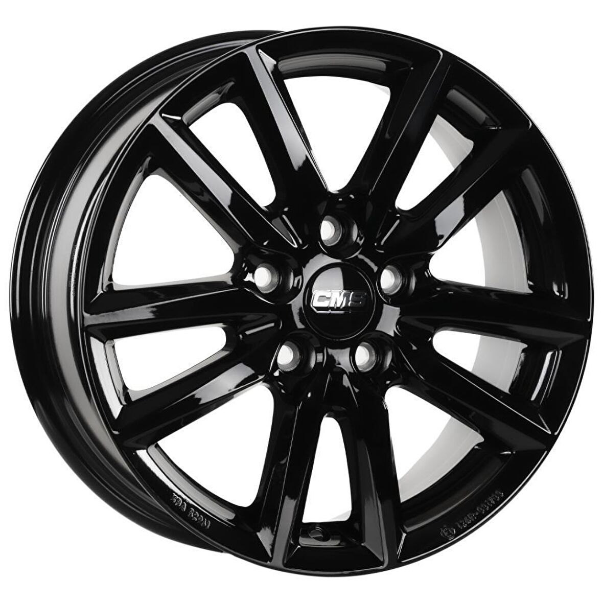CMS-1275-02 6.5x16"-5x112 ET46 57.1 Complete Black Gloss Jant (4 Adet)