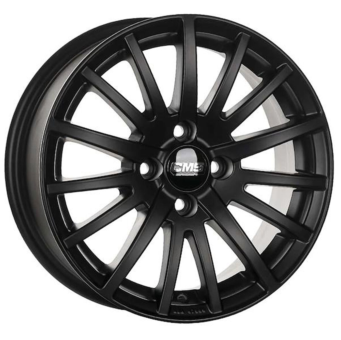 CMS-465-10 6.5x15" -4x108 ET15 65.1 Complete Matt Black Jant (4 Adet)
