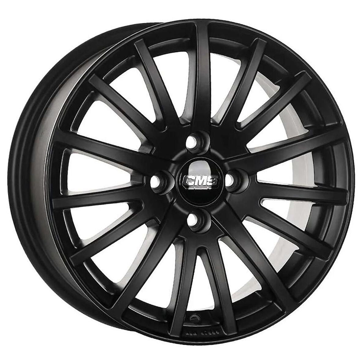 CMS-465-30 6.5x15" 4x100 ET43 67.2 Complete Matt Black Jant (4 Adet)