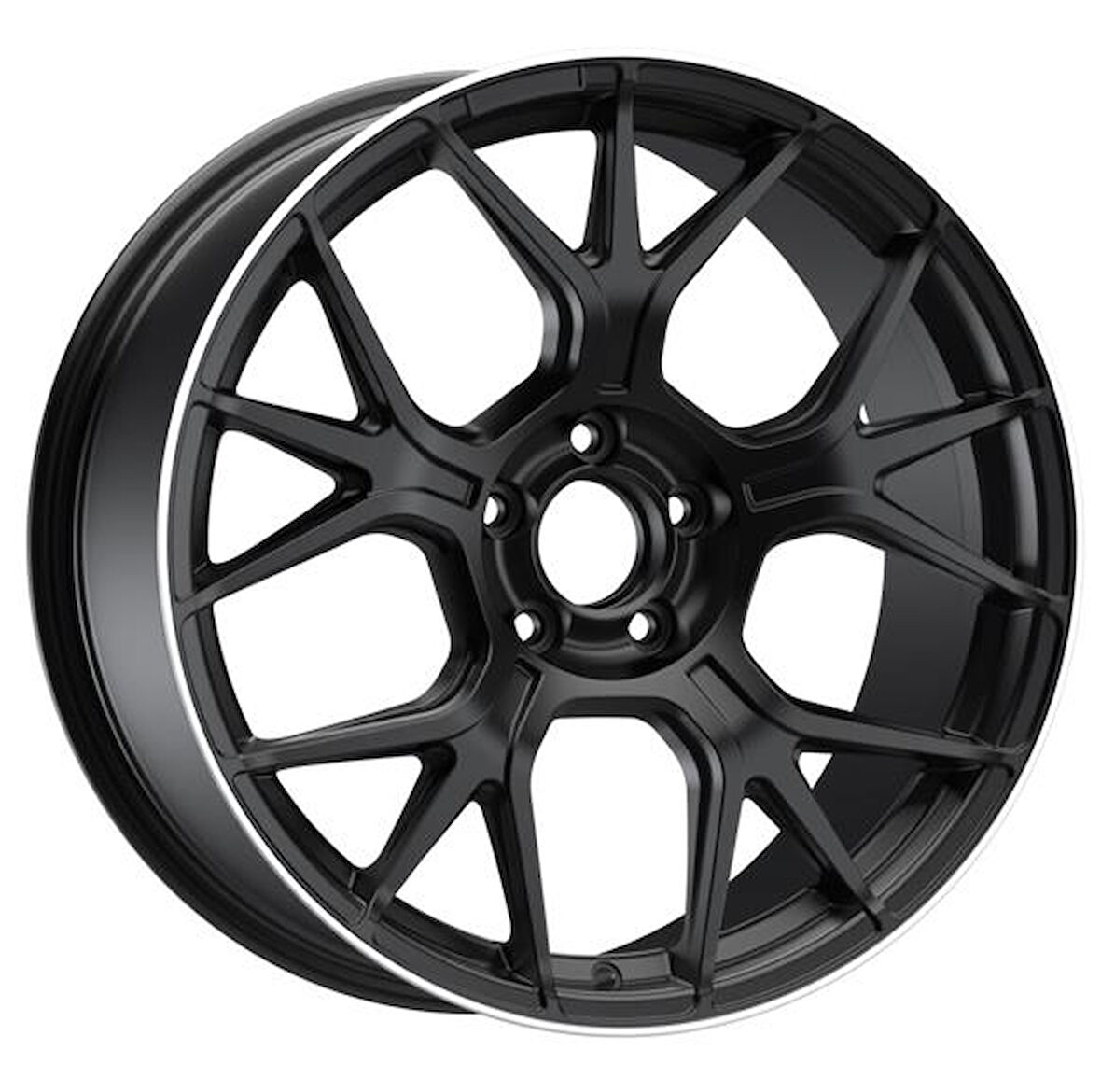 EMR-S1046-04 8.5x19" -5x112 ET38 66.6 Mat Black Lip Diamond Jant (4 Adet)