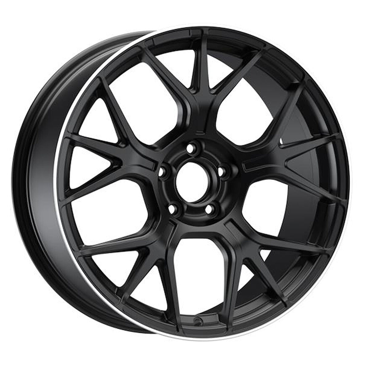 EMR-S1047-13 9.5x19" -5x112 ET48 66.6 Matt Black Lip Diamond Jant (4 Adet)