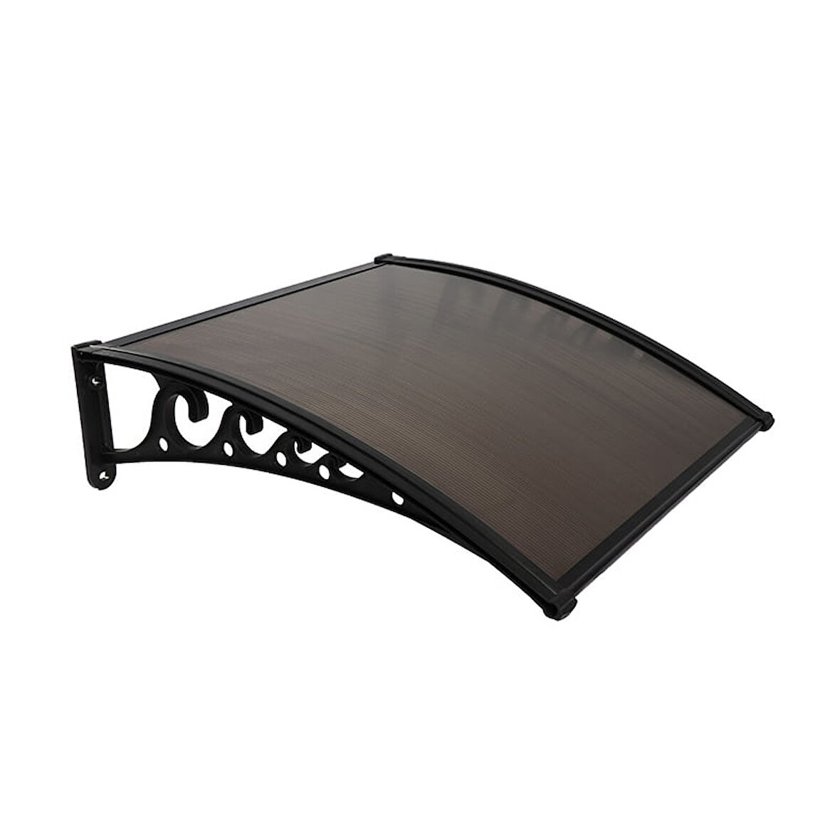 Kapı Üstü Pratik Sundurma 120x100 cm 6 mm Siyah Levha Kanopi