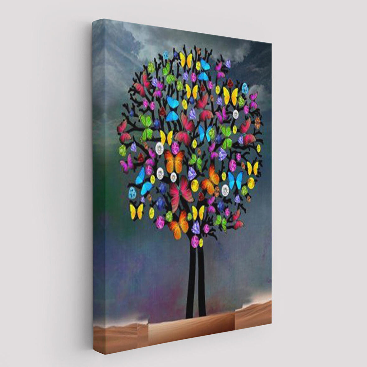 Kelebekler Ağacı Duvar Tablosu-6050
