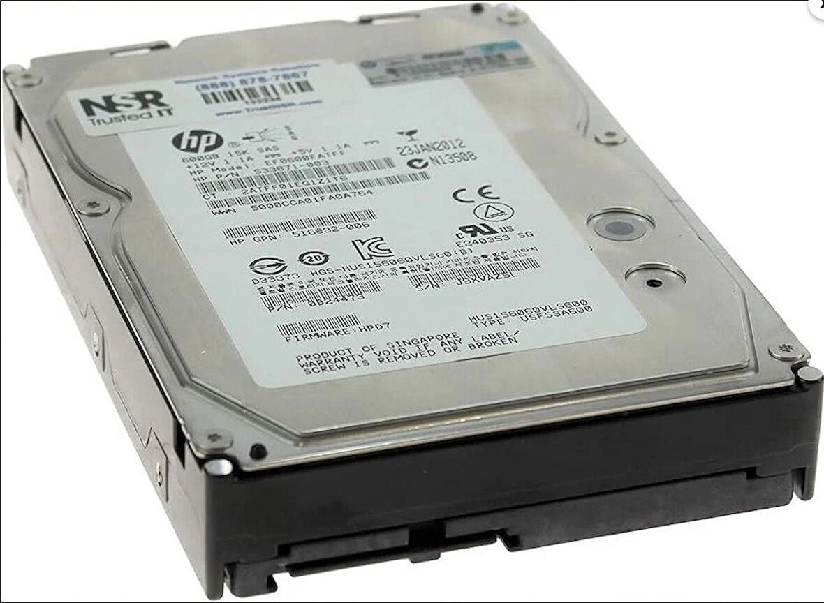 HP 600GB 15K 6G SAS 3.5'' Sunucu Harddisk EF0600FATFE 601712-001 606227-003