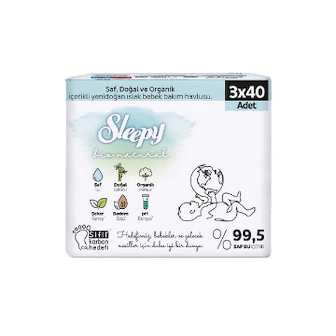 Sleepy Islak Havlu 3x40'Li Bio Yenidogan 1 Adet