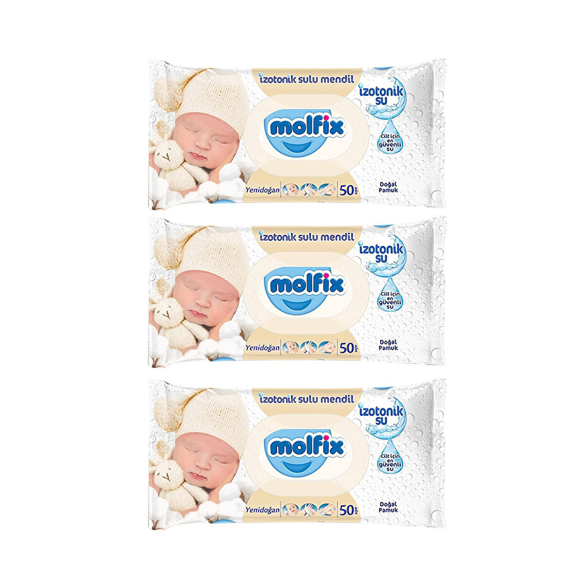 Molfix Islak Mendil İzotonik 3x50'Li Yenidoğan 1 Adet
