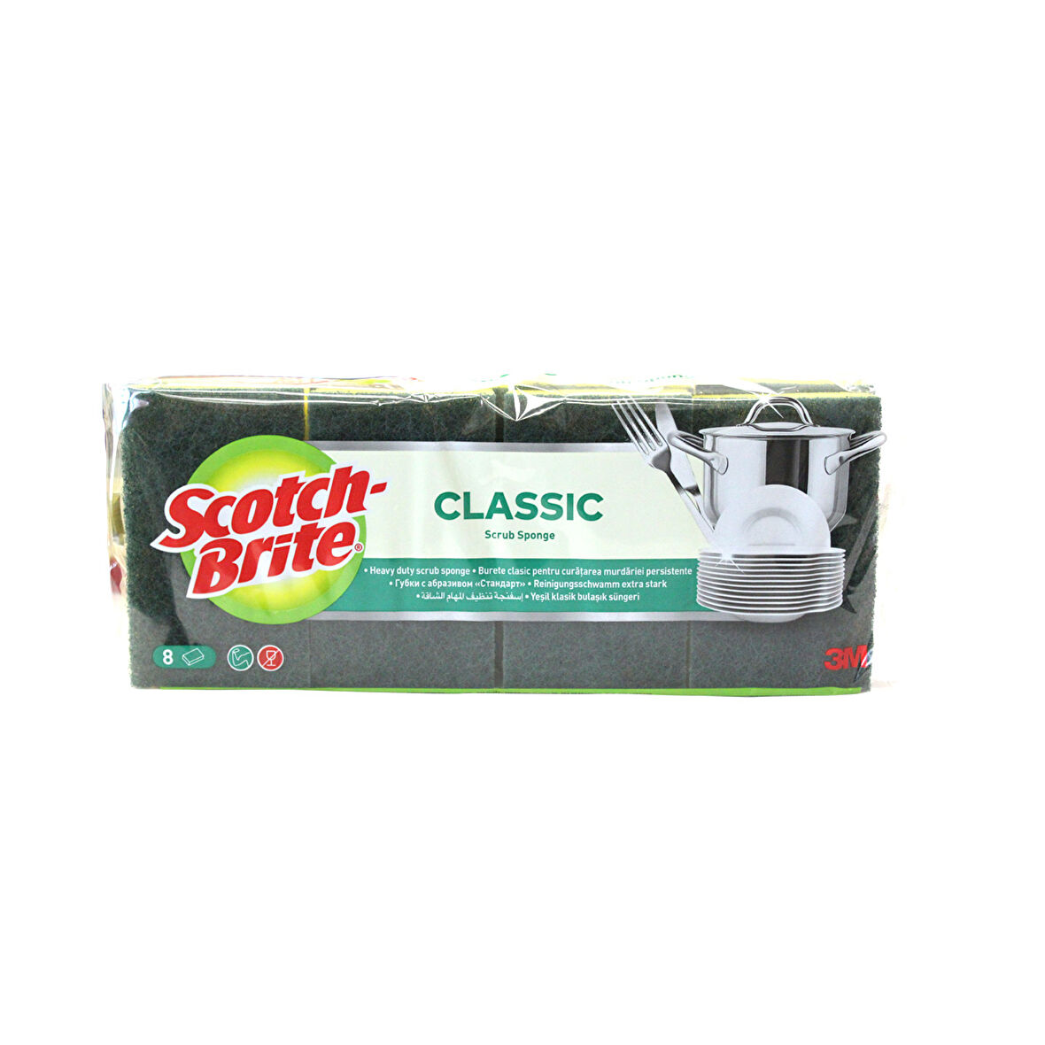 Scotch Brite Bulaşık Süngeri Yeşil 8'Li Klasik 1 Adet