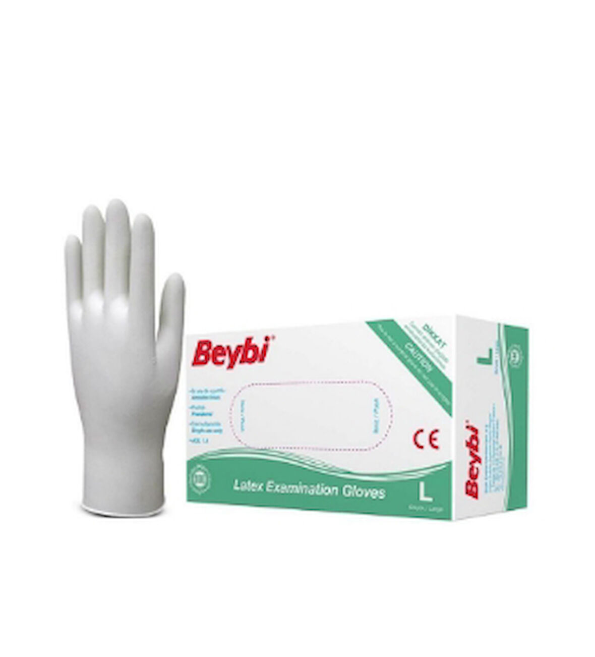 Beybi Latex Pudralı Eldiven (L) 100'Lü 2 Adet