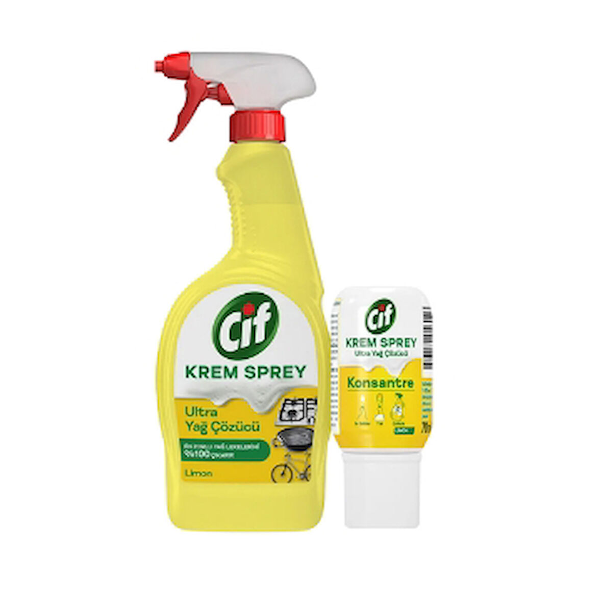 Cif Krem Sprey 750 Ml. Limon + Serum 70 Ml. 2 Adet