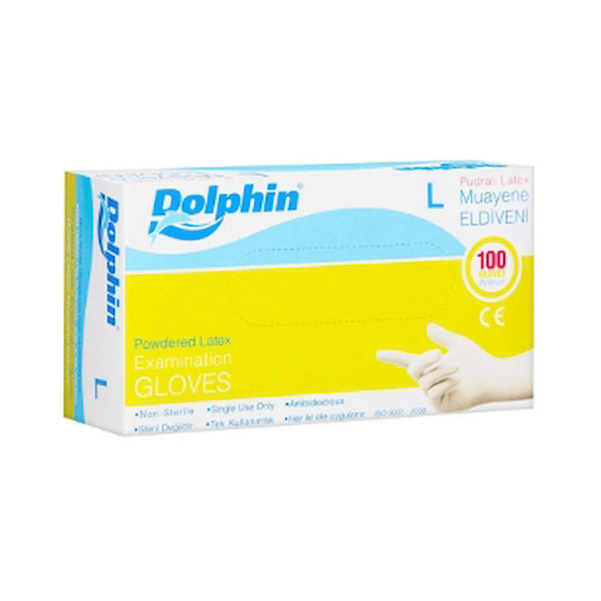 Dolphin Latex Pudrali Large 100'Lu 2 Adet