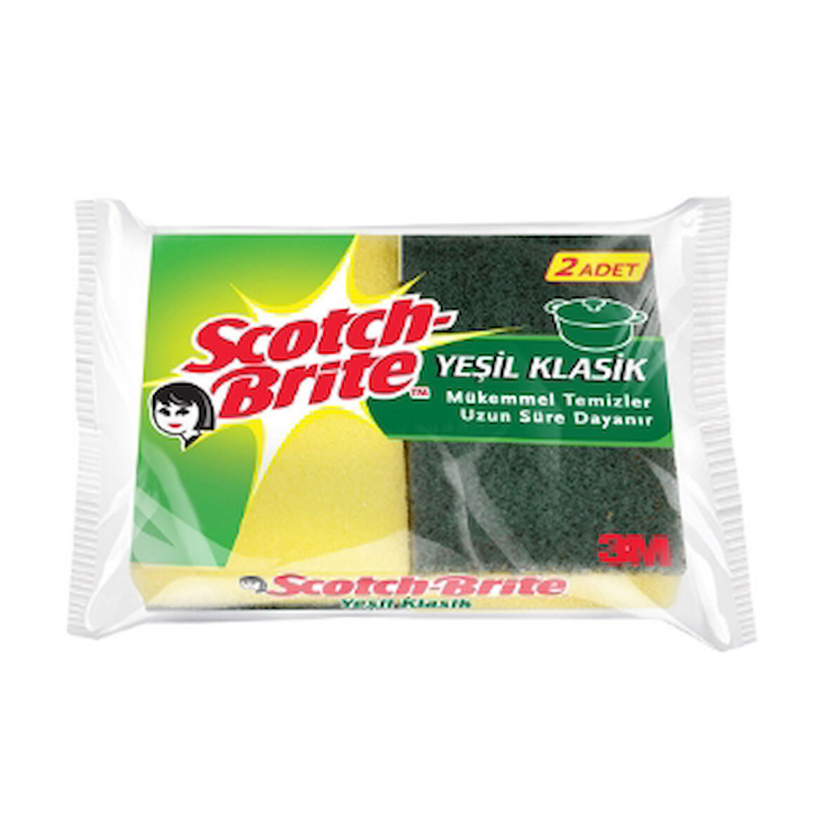 Scotch Brite Bulaşık Süngeri Yeşil 2'Li Klasik 2 Adet