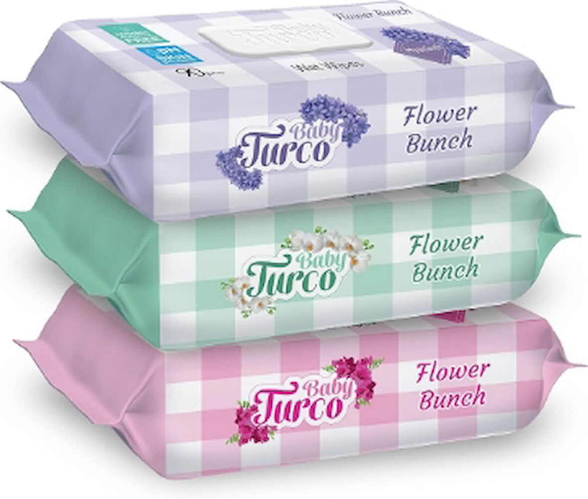 Baby Turco Islak Mendil 90'Lı Flower Bunch 2 Adet