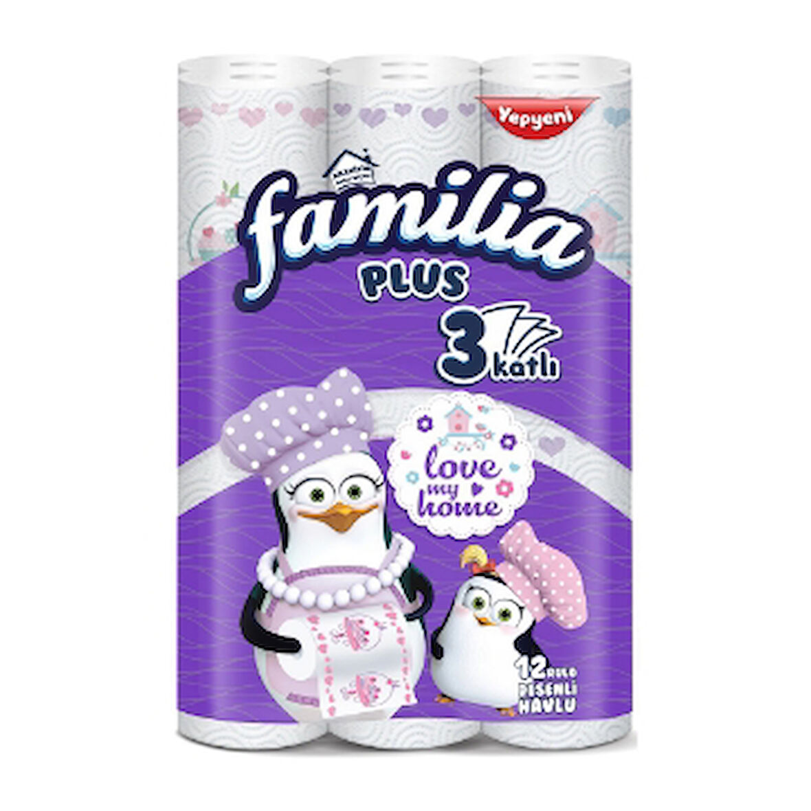Familia Kağıt Havlu 12'Li 3 Katlı Desenli 2 Adet