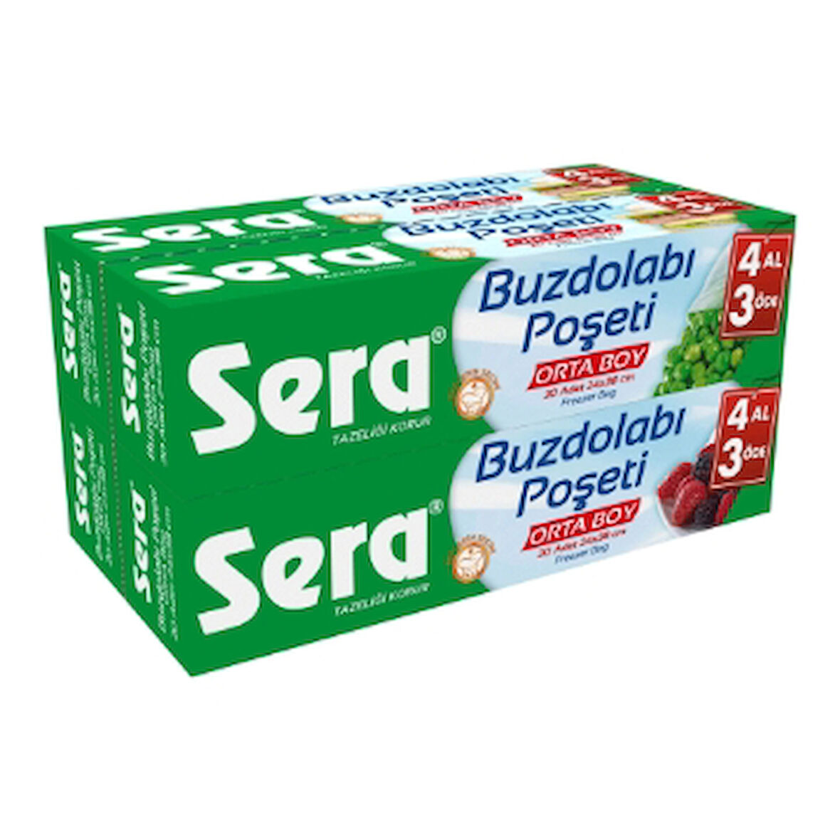 Sera Buzdolabı Poşeti 3+1 20'Li Orta 2 Adet