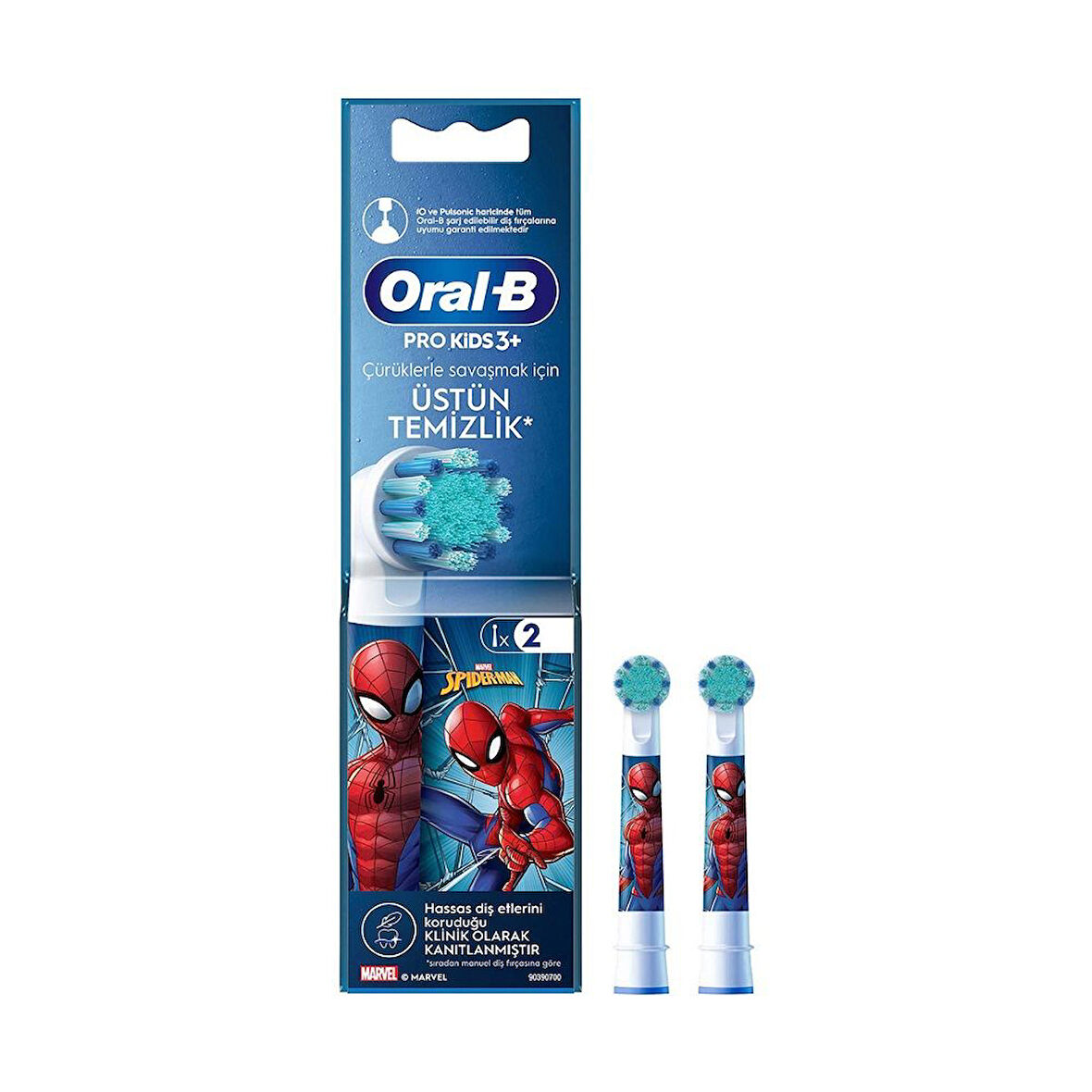 Oral-B Diş Fırçası Şarjlı Yedek 2'Li Spiderman 2 Adet