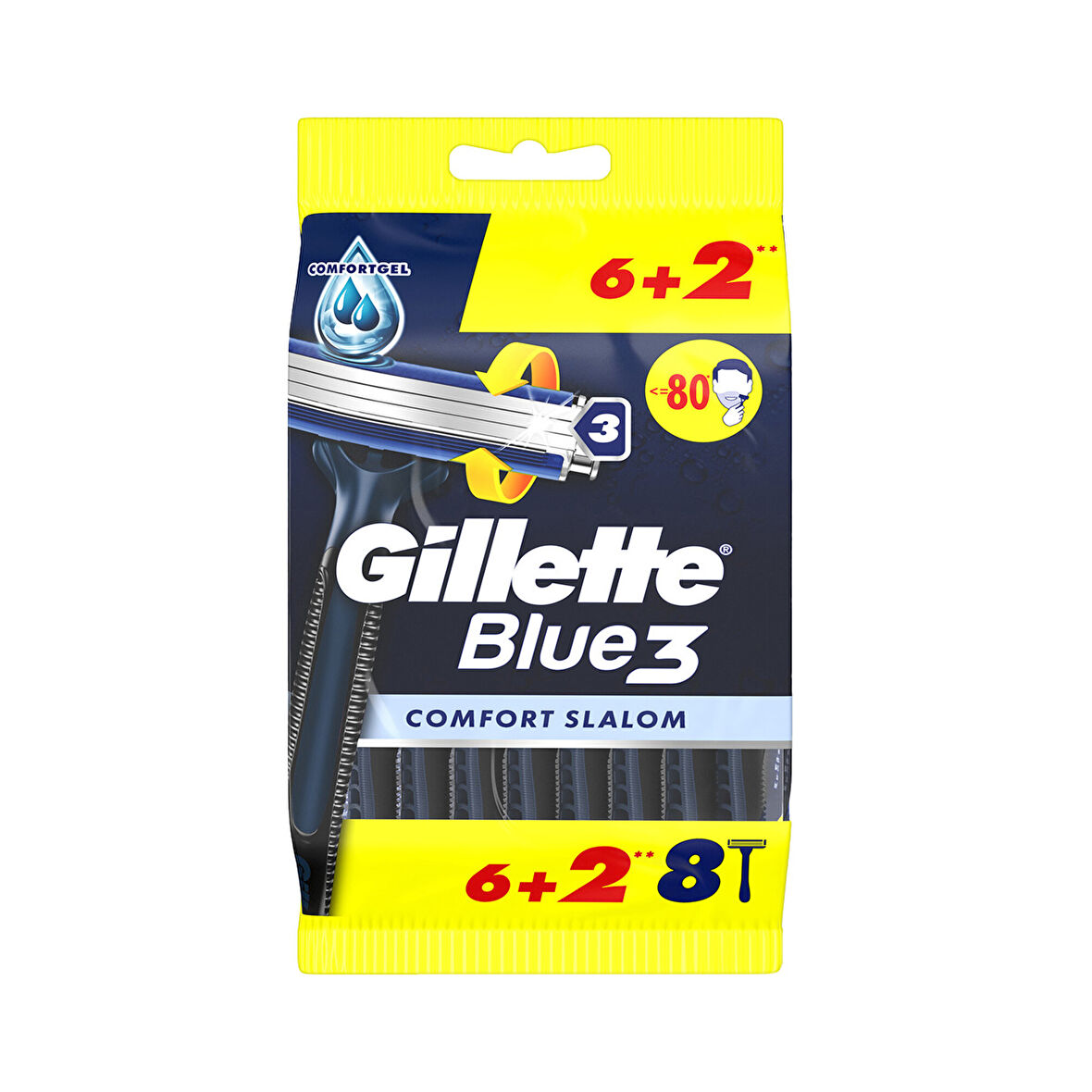 Gillette Blue-3 6+2'Li Comfort Slalom 2 Adet