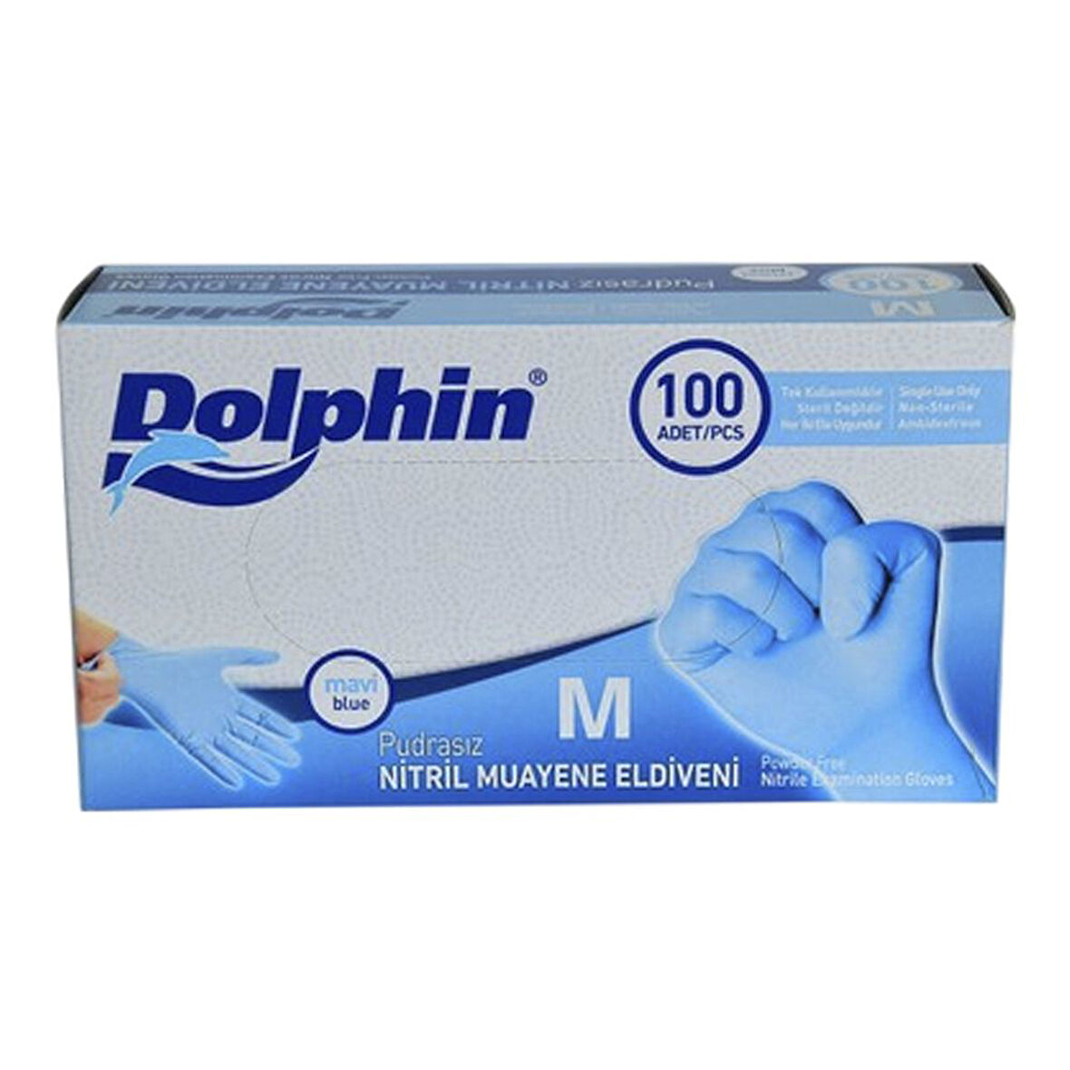 Dolphin Eldiven Mavi Nitril Medium 100'Lu 2 Adet