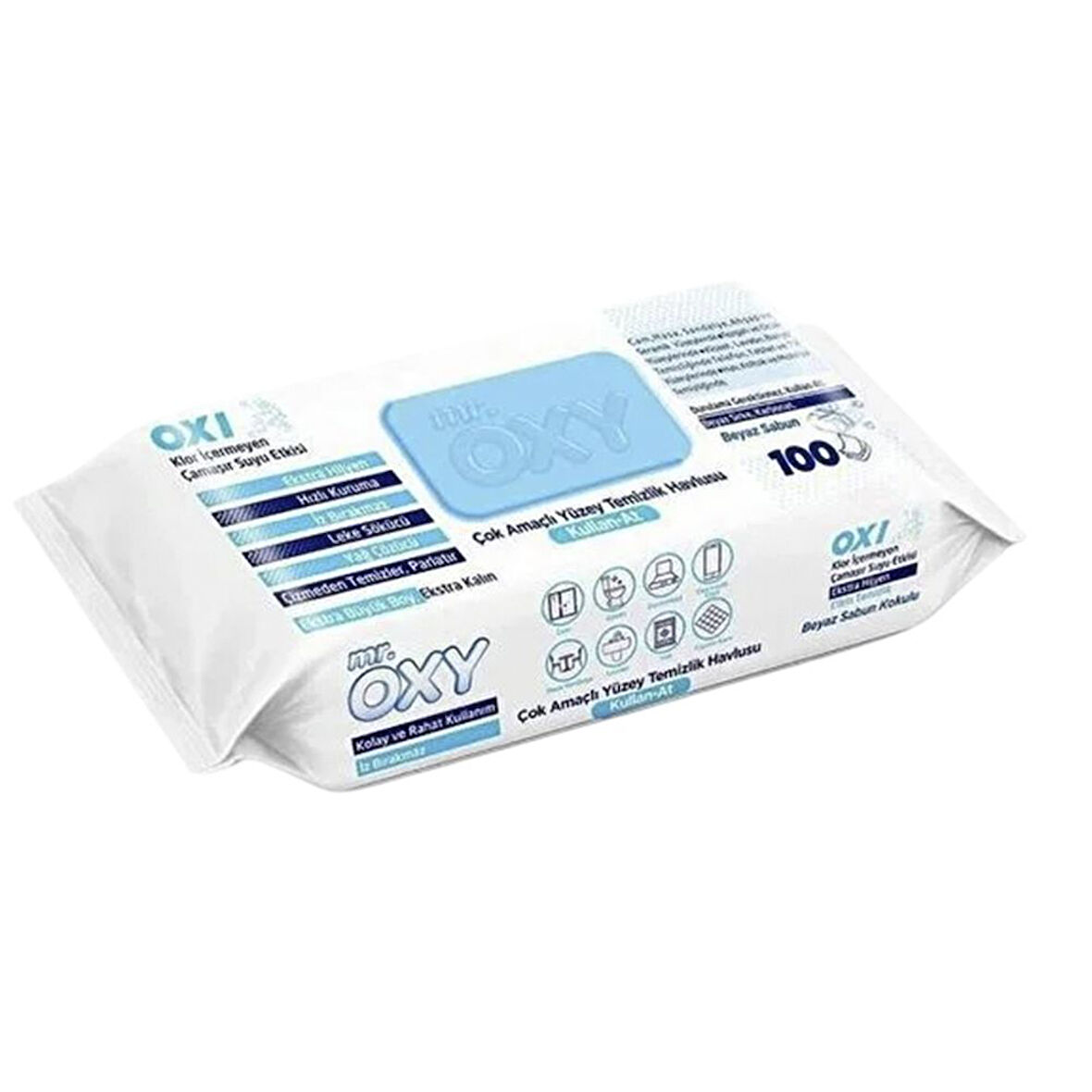 Mr.Oxy Yuzey Tem.Havlusu 100'Lu Beyaz Sabun 3 Adet